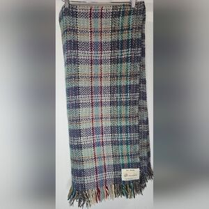 Masterweave Wool New Zealand Throw Blanket Multicolor Plaid Fringe 61x58